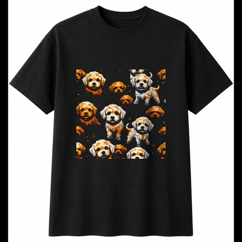 Graphic cavachon glowing - cavachon, dog