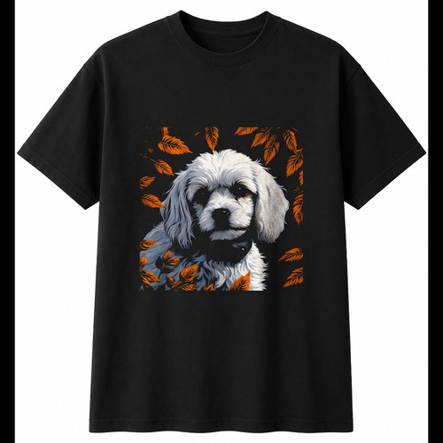 Botanical cavachon portrait - botanical,