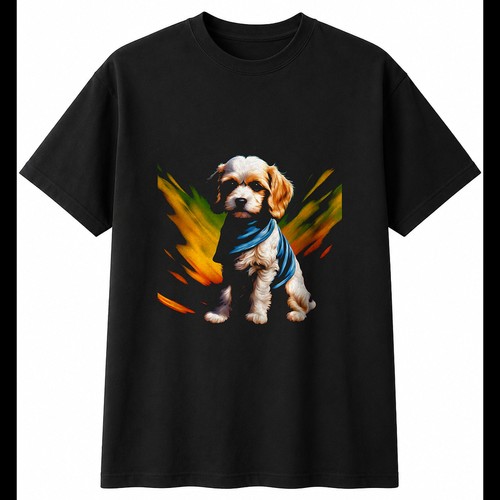 Airbrush cavachon torn dog - airbrush,
