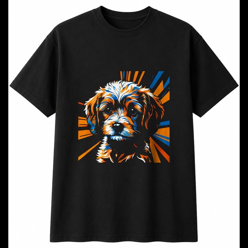 Graphic cavachon sunbeams - cavachon, dog