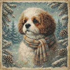 Cavachon Puppy Dog  Vintage