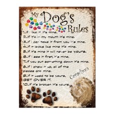 MY DOG'S RULES RETRO METAL TIN