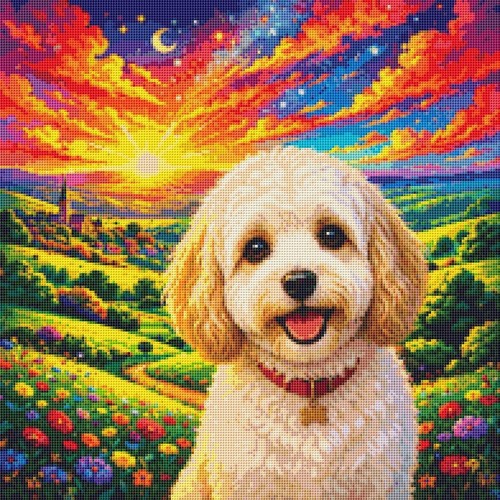 Cavachon puppy dog summer - dog:,